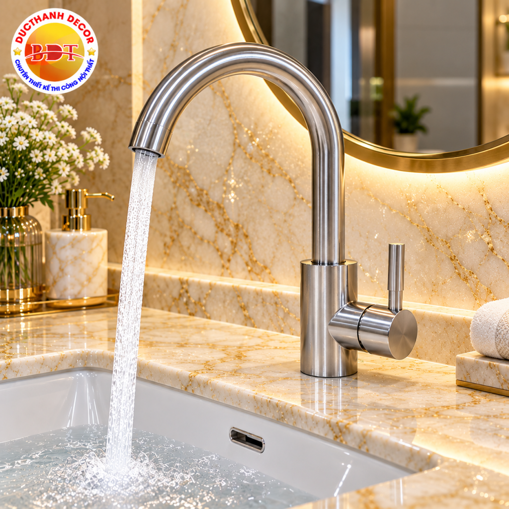 Hình ảnh thực tế vòi rửa chén KAFF KF-FC8325 inox xước.
