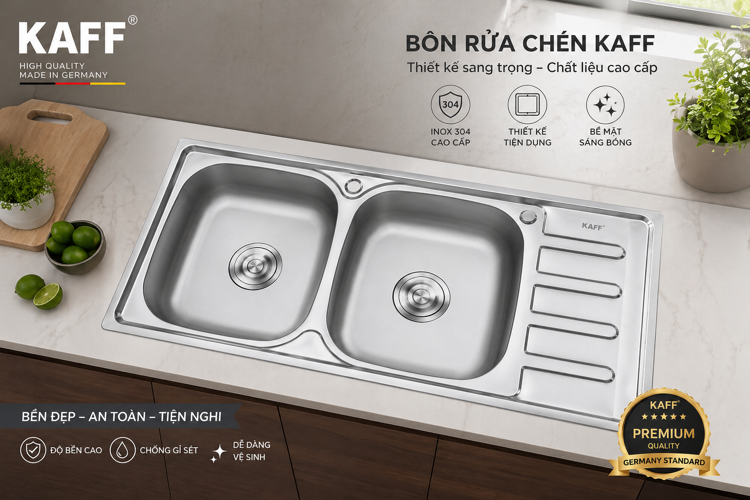 top bồn rửa chén 202 - Kaff