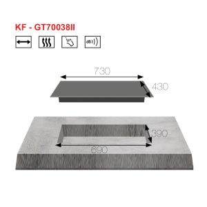 Kích thước bếp từ đôi Kaff KF-GT70038II