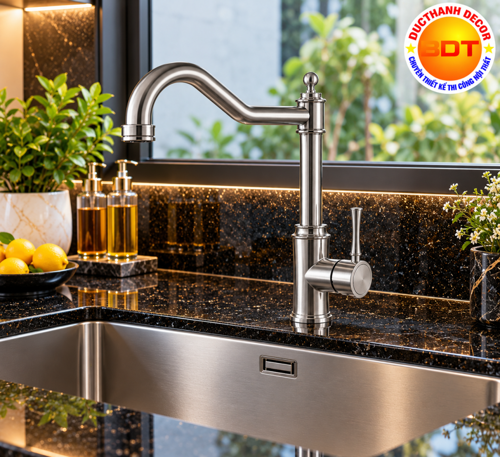 Thiết kế vòi rửa chén KAFF KF-FC606 nhìn chính diện