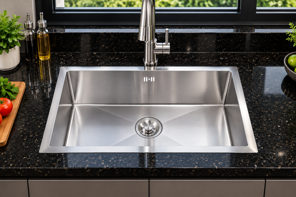 Chậu rửa INOX KAFF KF-HM6045BI một hộc inox 304