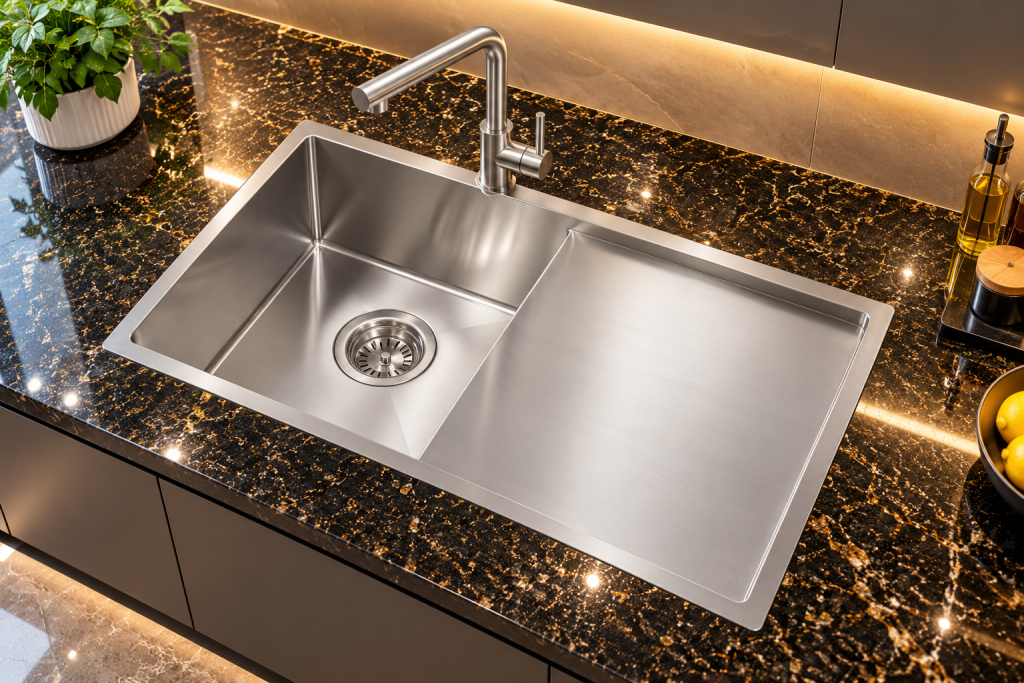 Chậu rửa chén KAFF KF-HMD9045BI inox 304 cao cấp chính hãng
