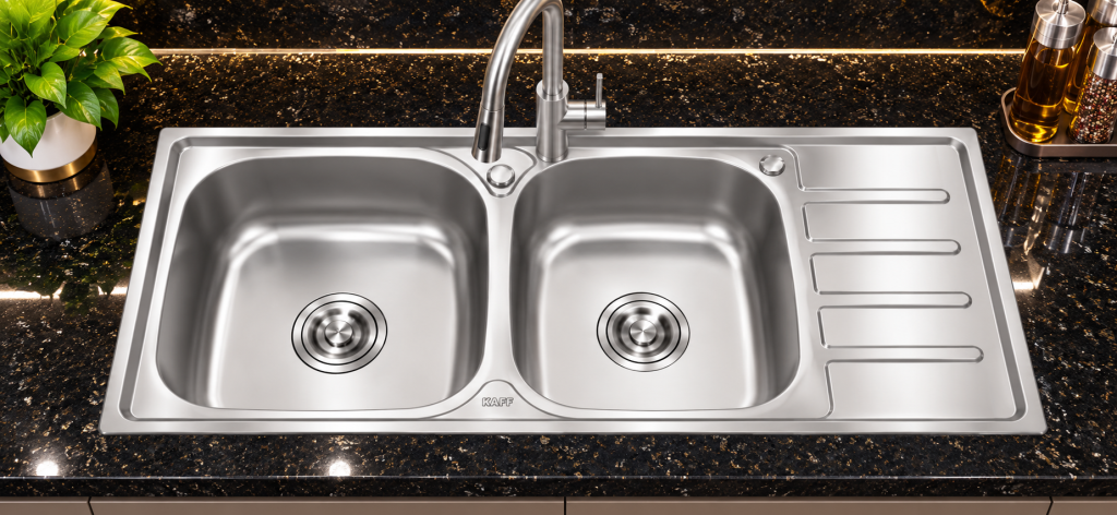 Chậu rửa KAFF KF-P10545 lắp trên mặt đá đen kim sa hiện đại
