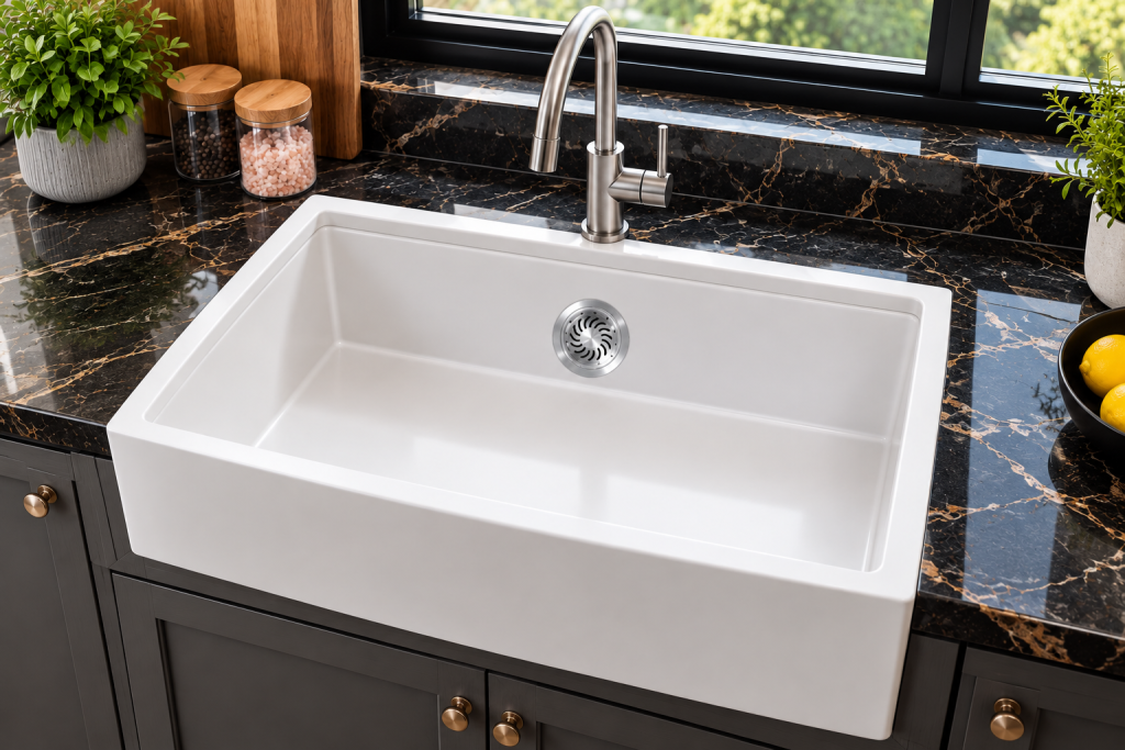 Chậu rửa Lavabo KAFF KF-3322QD Granite 1 hố chính hãng