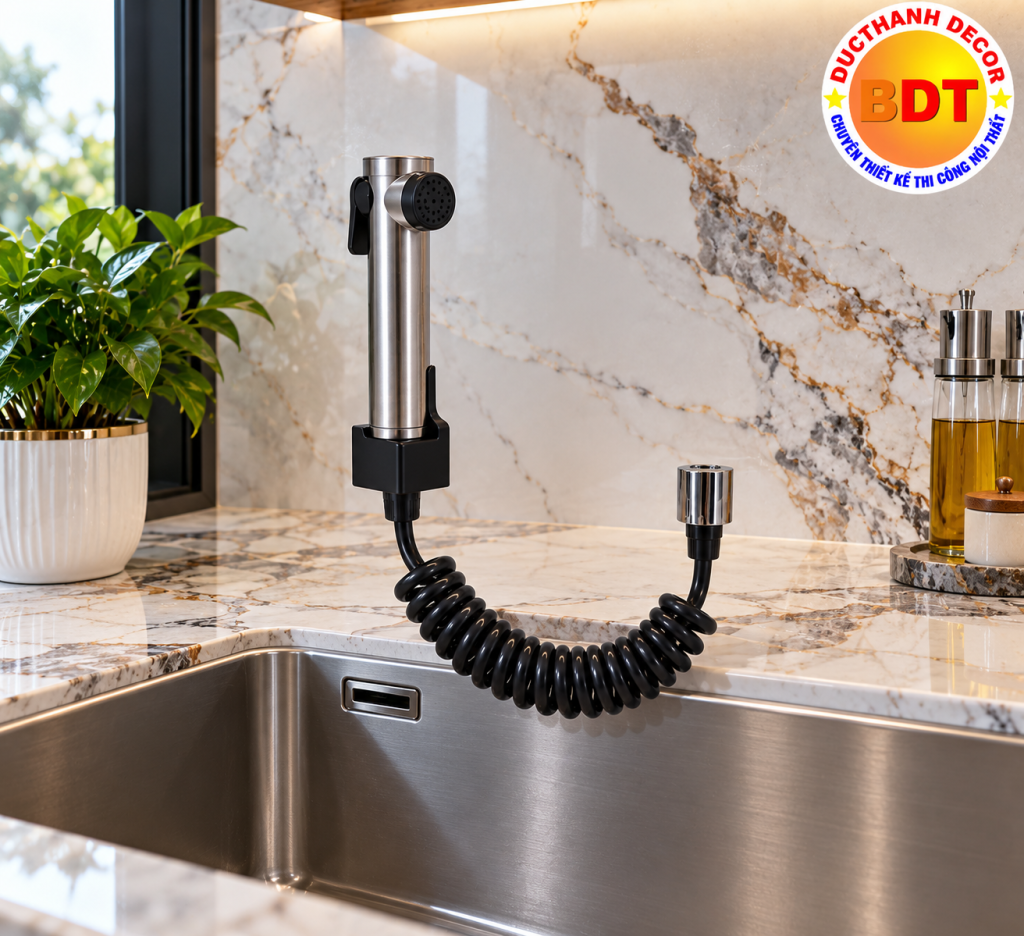 Dây nối vòi rửa KAFF KF-FC605 trong hệ thống vòi rửa nhà bếp
