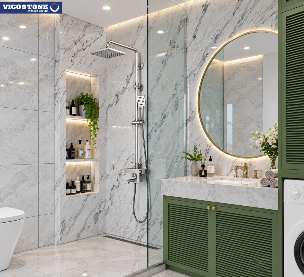 Vòi sen tắm inox KAFF KF-SH81033 phối cảnh chính diện